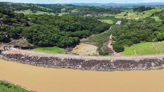 Euclides Da Cunha Hydroelectric Of Sao Jose Do Rio Pardo In Sao Paulo Brazil. Energy Generation. Dam Landscape. Hydroelectric Skyline. Euclides Da Cunha Hydroelectric At Sao Jose Do Rio Pardo. 
