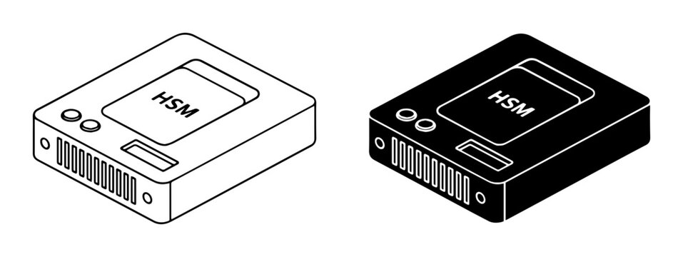 HSM Device Vector Icons, Electronic Hardware, Data Storage, Technology, Digital Equipment