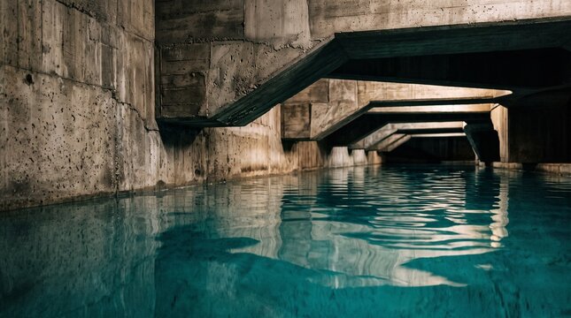 water reflecting concrete ceiling