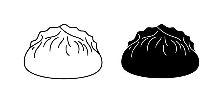Dumpling Icons, Baozi Vector Art, Steamed Bun Illustrations, Asian Food Graphics