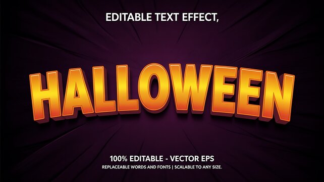 Halloween text effect with a fiery orange and yellow gradient style for spooky holiday graphic design projects