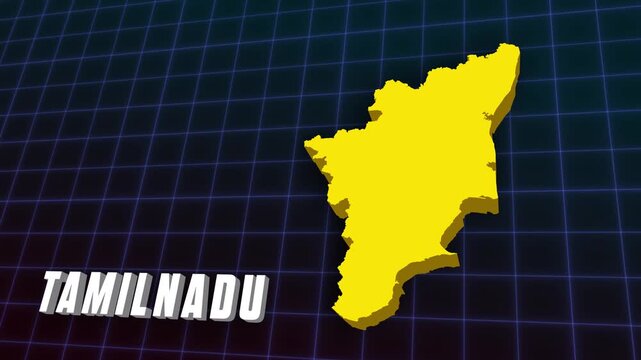 3D Animation Tamilnadu Tamil Nadu Thamizh  South India Documentary Infographic Style Futuristic Map 4K