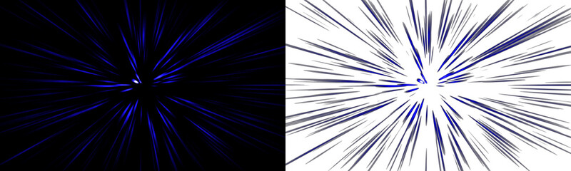 Naklejka premium Abstract blue light speed lines background for comic and motion design isolated on transparent background