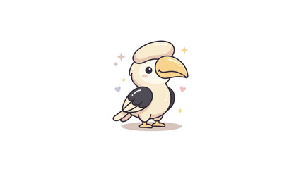 Fototapeta premium Cute chibi toucan bird with colorful beak.