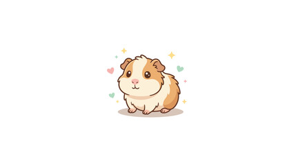 Fototapeta premium Cute guinea pig illustration.