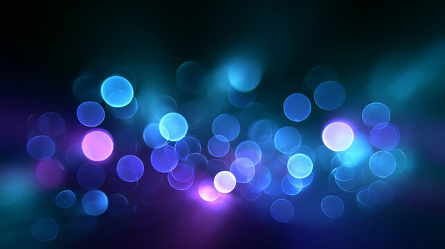 Abstract Blue and Purple Bokeh Lights Background