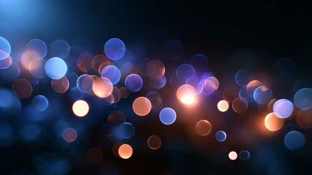 Abstract Bokeh Light Particles on Dark Background