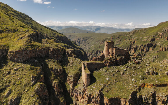Aerial View of Ancient Seytan Castle in Turkey