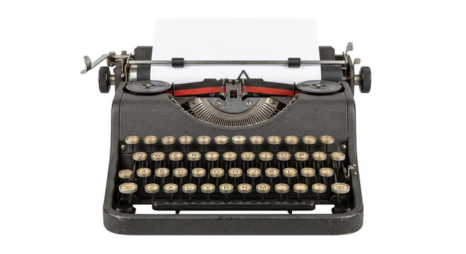 Vintage typewriter with blank paper ready for writing stories and documents