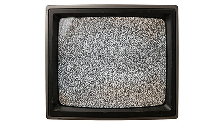 Retro television screen displaying static noise, a nostalgic visual © Sapphire