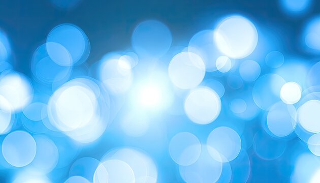 Soft, glowing blue circles and light bursts create a dreamy, ethereal atmosphere