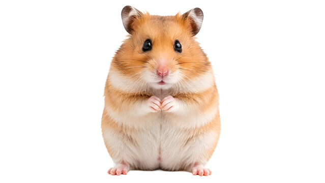 Golden Brown Hamster Standing with Folded Paws