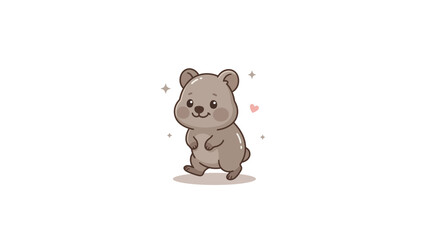 Obraz premium Cute standing quokka illustration with sparkles.