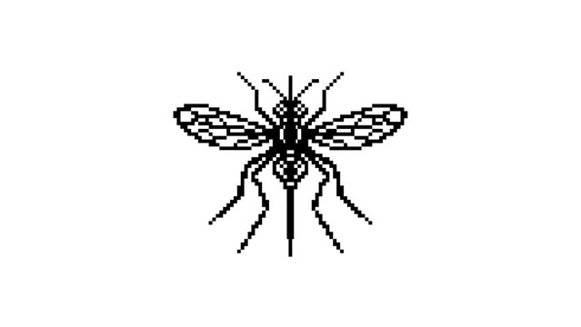 Detailed mosquito insect pixel art asset.
