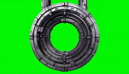 Naklejka premium Futuristic mechanical ring: a detailed illustration