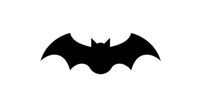 Black bat silhouette icon isolated on transparent background as png file for graphic design projects