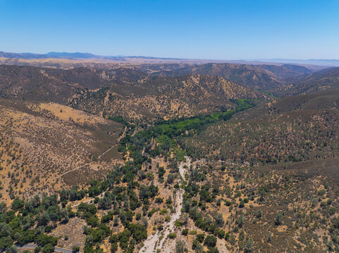 Pinnacles National Park aerial view, This park is located east of Salinas Valley in San Benito County, Central California CA, USA. 