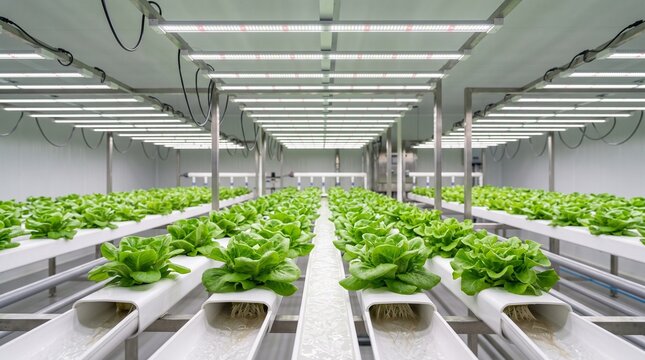 Modern High-Tech Greenhouse Growing Healthy Crops