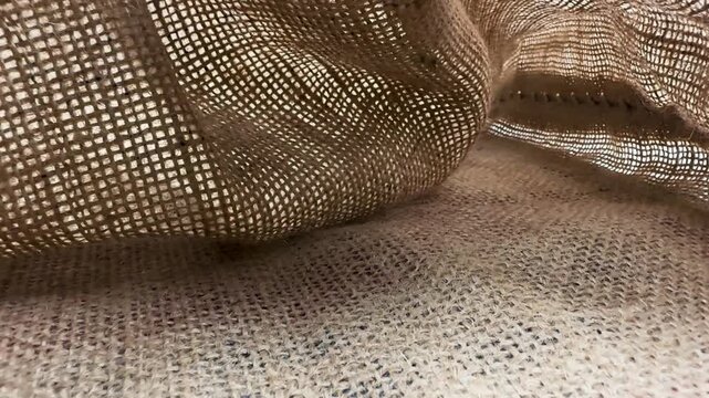 Natural burlap hessian jute fabric texture background