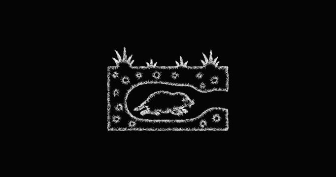 Sketch mole underground icon animation - smooth progressive reveal