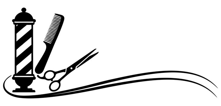 Illustration silhouette vector of a baber shop icon with transparent background