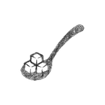 Monochrome sketch sugar spoon icon design