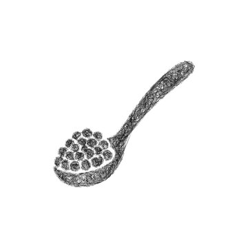 Sketch caviar spoon icon design