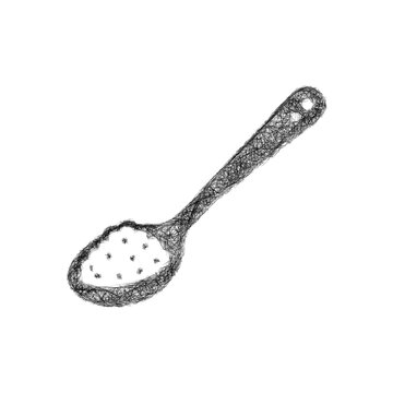 Sketch salt spoon icon design