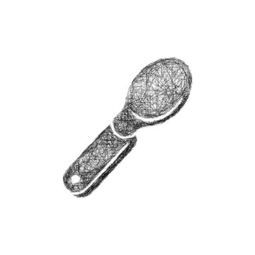 Sketch black and white travel spoon icon design