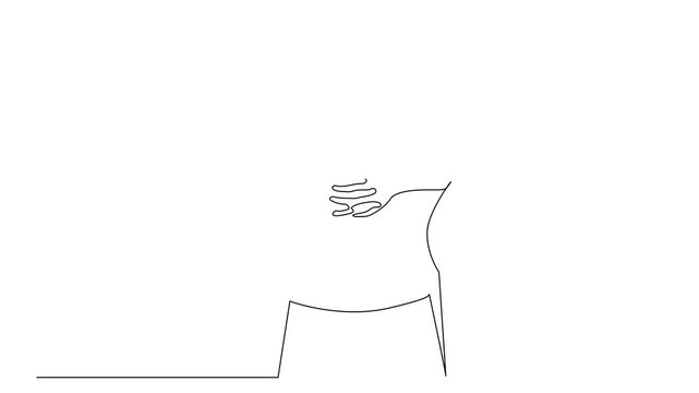 person woman relax free calm peace holiday concept one line art 2d video animation motion