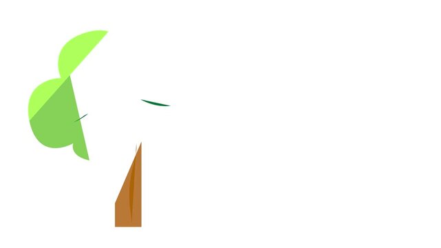 tree plant leaf abstract object flat design illustration 2d video animation