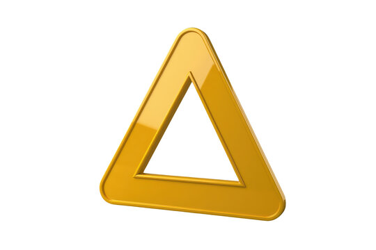 Thick metallic yellow triangular frame with rounded corners