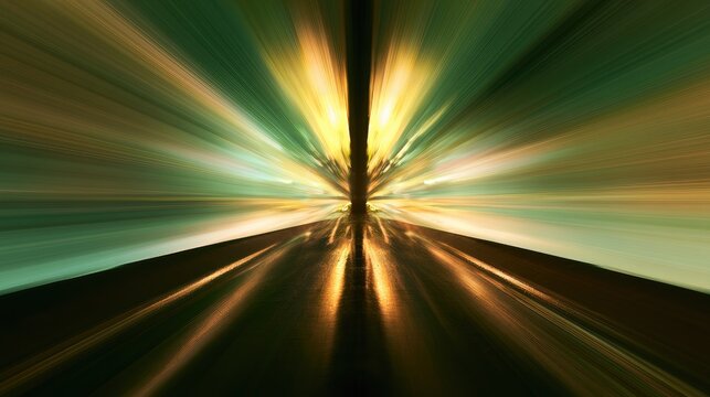 Blinding light streaks from a central point, creating a tunnel effect
