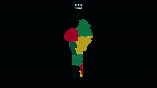 Benin Province Map Highlighted on World Map in 4K Motion Graphics