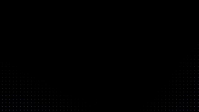 Animated abstract technology pattern with glowing random dots and digital particles. Transparent background with alpha channel for overlay and compositing