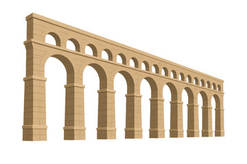 Fototapeta premium Beige Stone Aqueduct with Repeating Arches