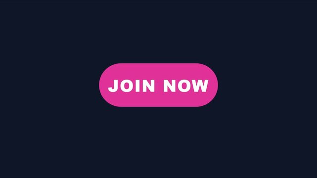 Join now button animation, pink call to action for digital marketing and website ui 4k interface