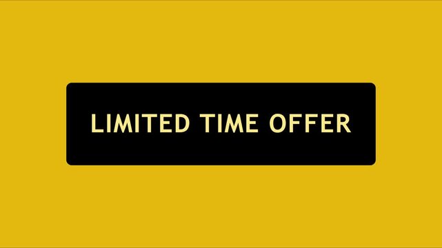 Limited time offer motion with bold typography for sales promotion and marketing campaigns animation 4k