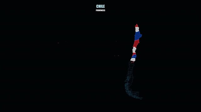 Chile Province Map Highlighted on World Map in 4K Motion Graphics