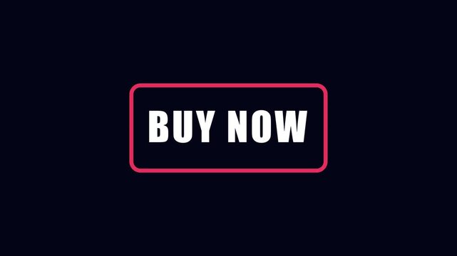 Buy now button animation with minimalist pink border for e-commerce and digital marketing campaigns 4k
