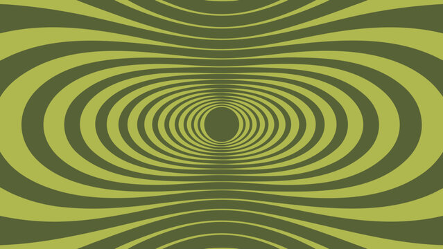 Abstract Green Concentric Oval Pattern with Optical Illusion Effect