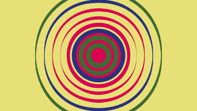 Colorful Minimalist Concentric Circles Geometric Target Pattern