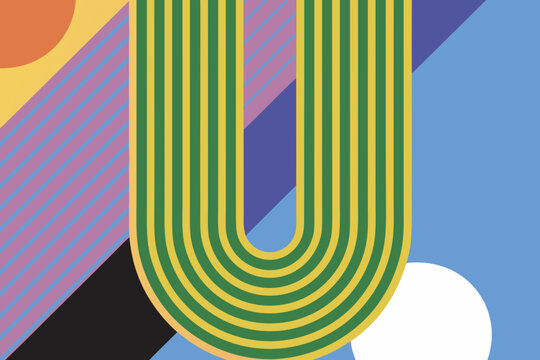 Colorful Abstract Geometric Illustration with Vibrant Shapes and Lines