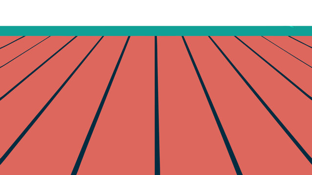 Minimalist Perspective Illustration of Running Track Lanes