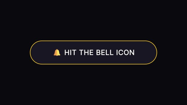 Hit the bell button animation for social media channel subscription and notification alerts 4k
