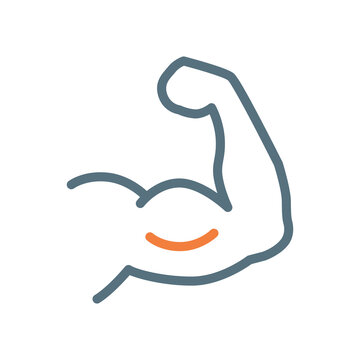 Bicep Muscle Flex Icon Vector Illustration