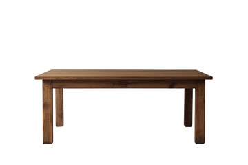 Fototapeta premium Simple dark brown wooden table with straight legs and broad top