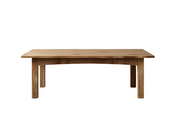 Fototapeta premium Light wooden rectangular table with straight four leg construction