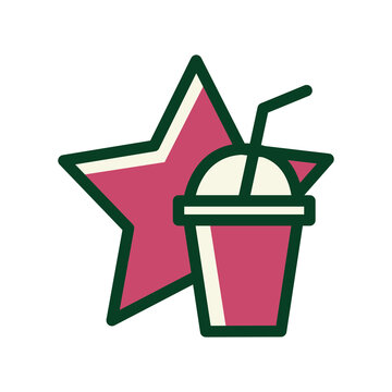 Favorite Star Fruit Smoothie Drink Icon Vector Illustration