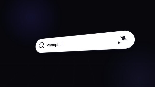 search bar typing prompt animation on dark background